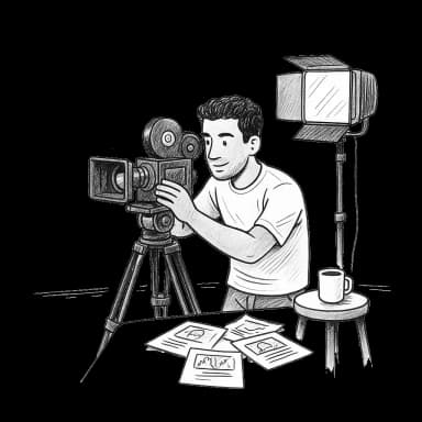 Filmmaker cartoon illustration