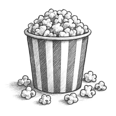 Popcorn cartoon illustration